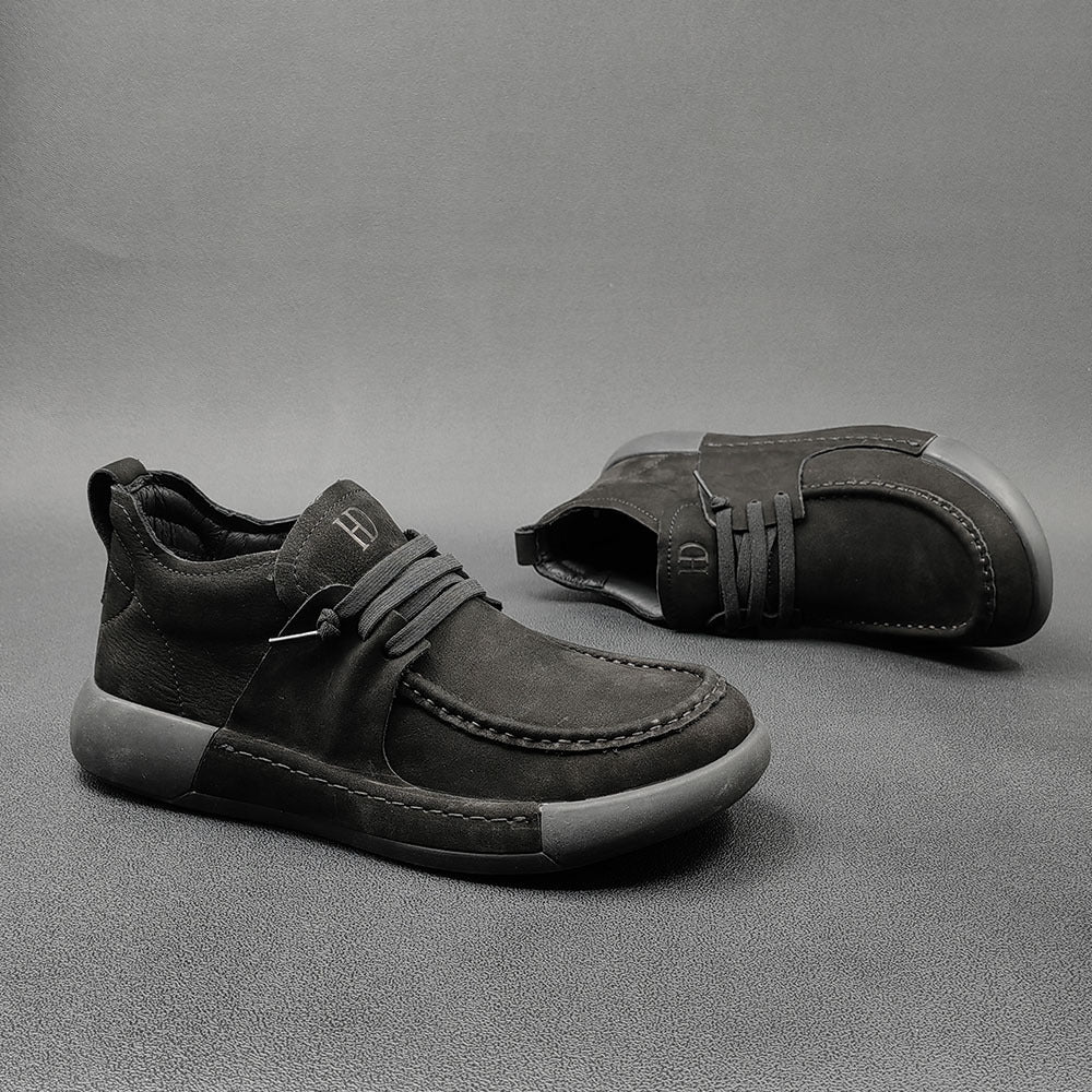 Men Minimalist Soft Leather Flat Casual Shoes Newgew Shoes