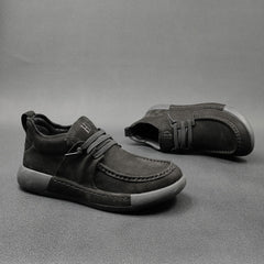 Men Minimalist Soft Leather Flat Casual Shoes Newgew Shoes