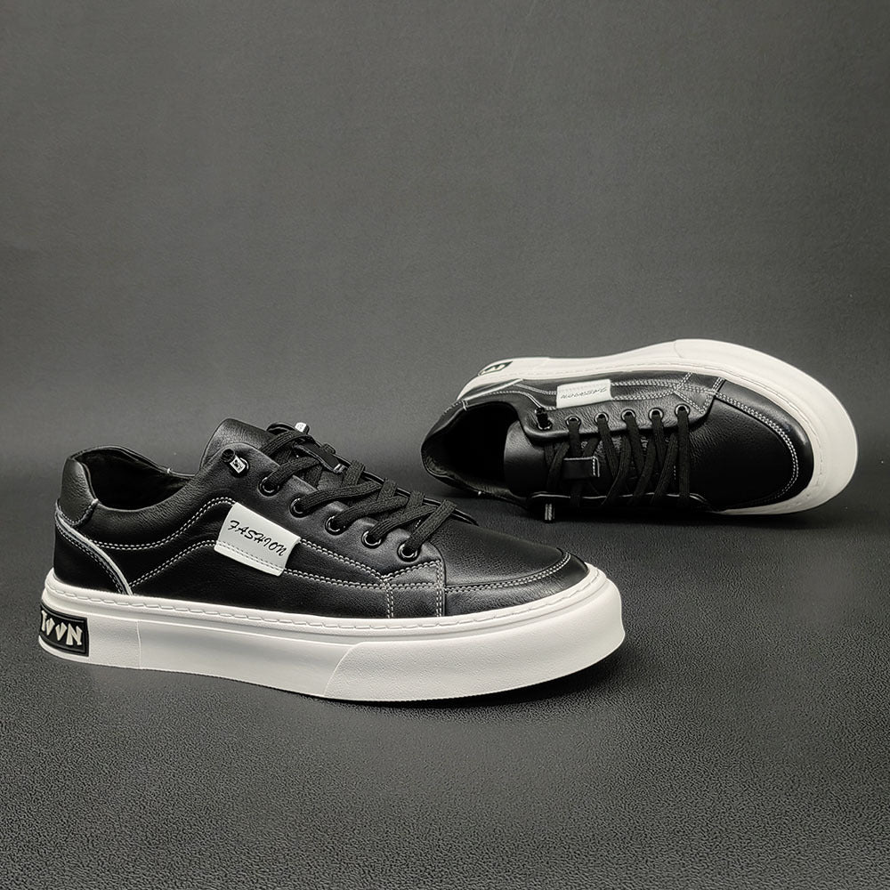 Men Stylish Minimalist Leather Flat Casual Shoes Newgew Shoes
