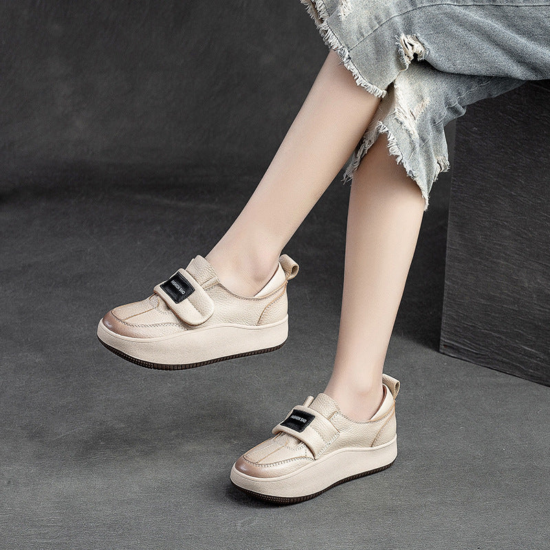 Women Fashion Leather Velcro Tape Casual Shoes Newgew Shoes