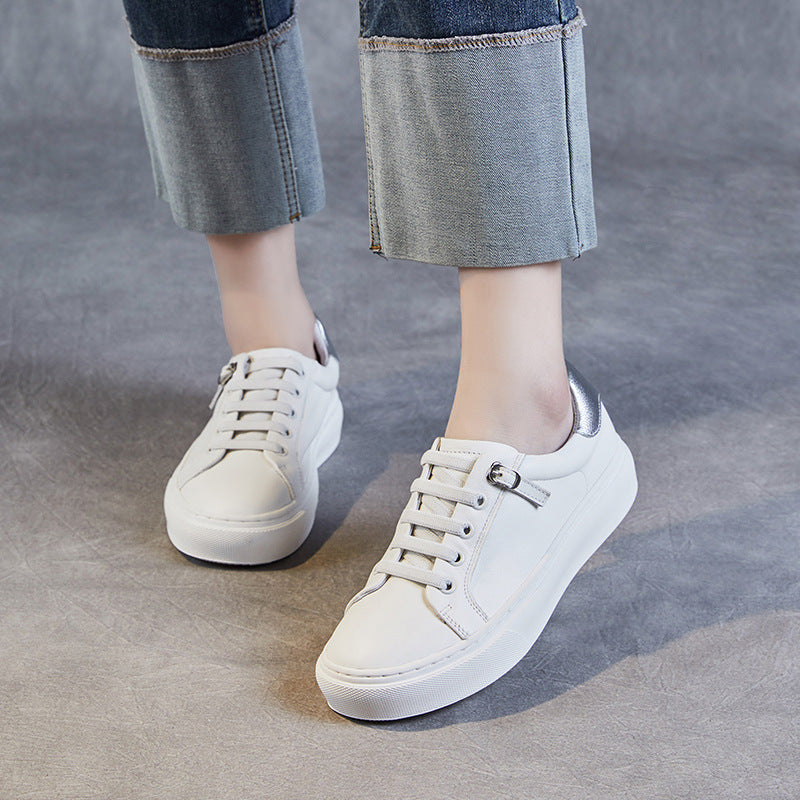 Women Minimalist Leather Comfort Flat Casual Shoes Newgew Shoes