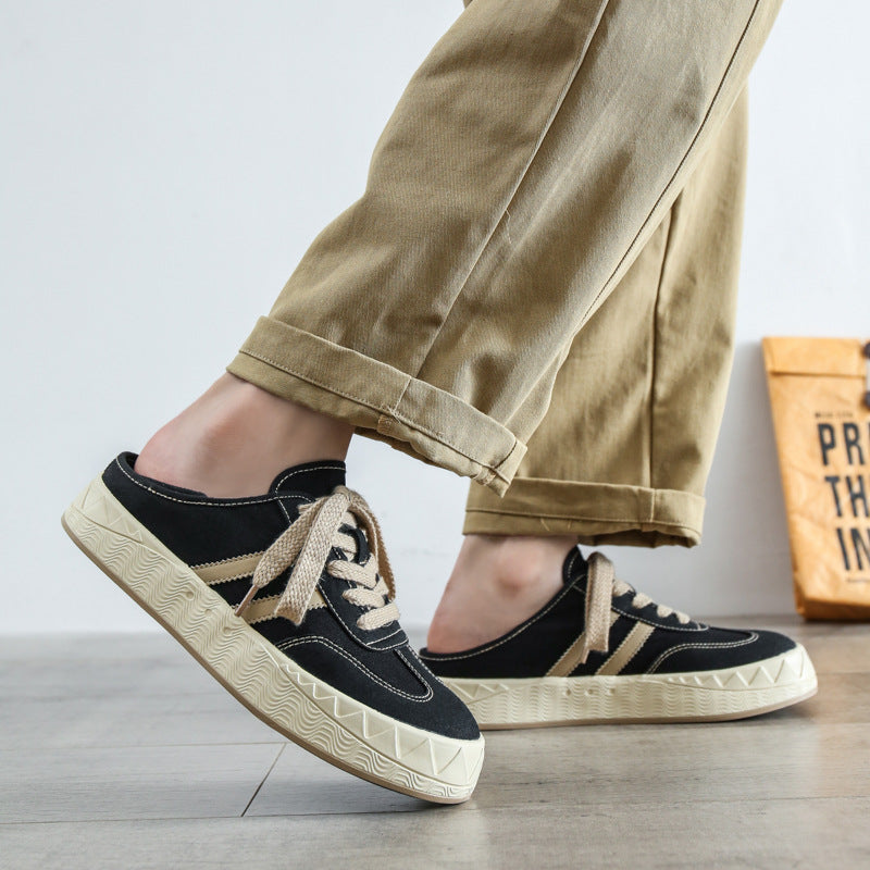 Men Fashion Patchwork Canvas Flat Casual Shoes Newgew Shoes