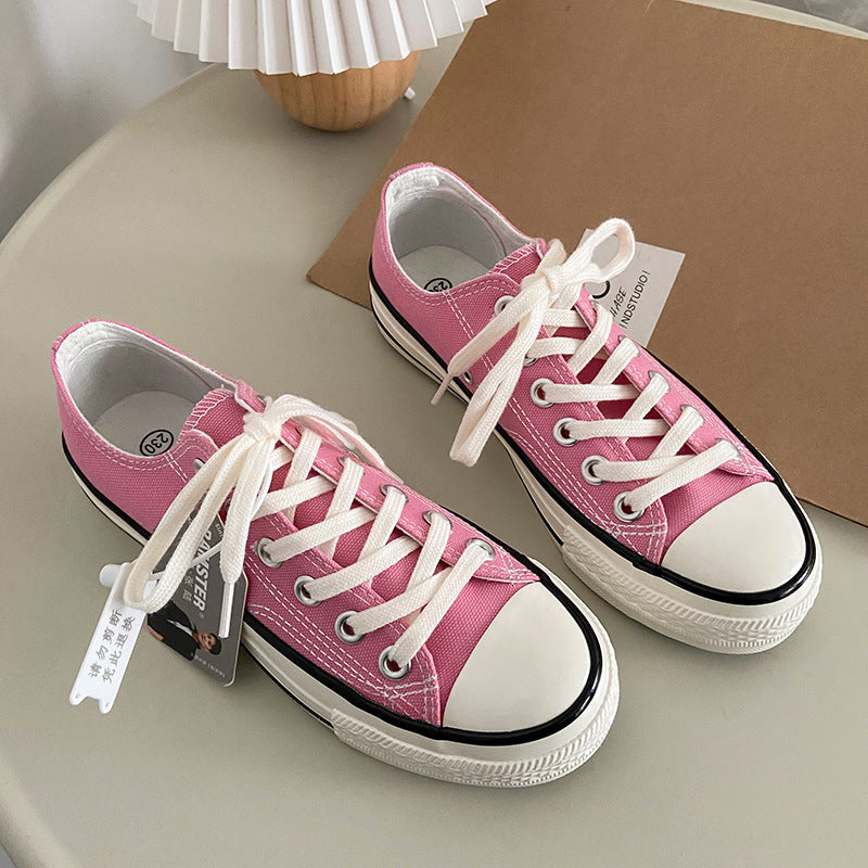 Elegant Fairy Pink Female Korean Board Canvas Shoes Newgew