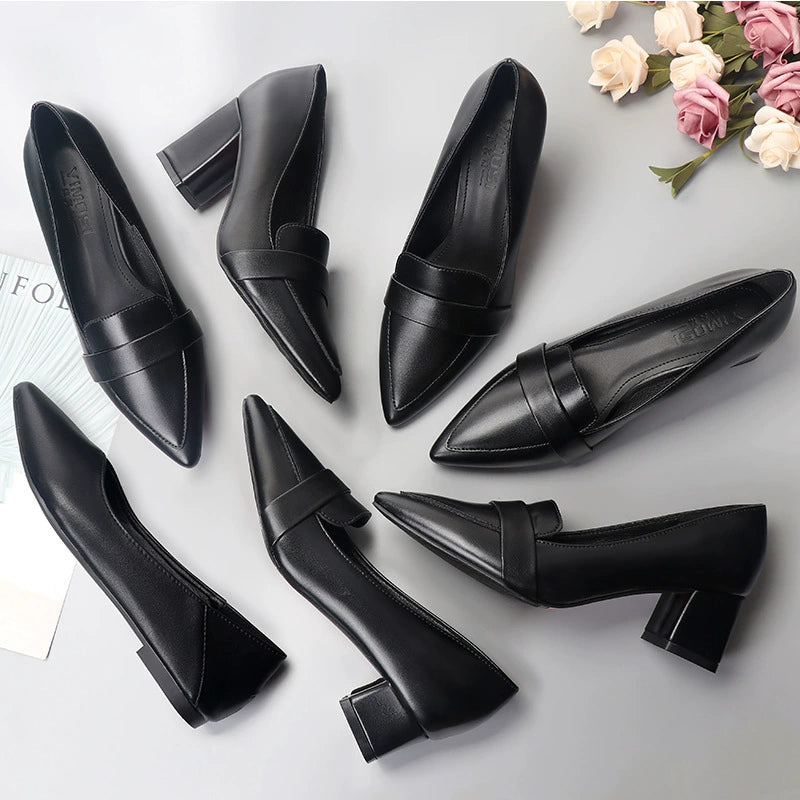 PU Leather Shoes Ballet Flats Pointed Toe Shallow Mouth Slip-on Loafer NewGew