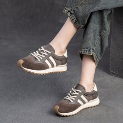 Women Fashion Leather Breathable Mesh Casual Shoes Newgew Shoes