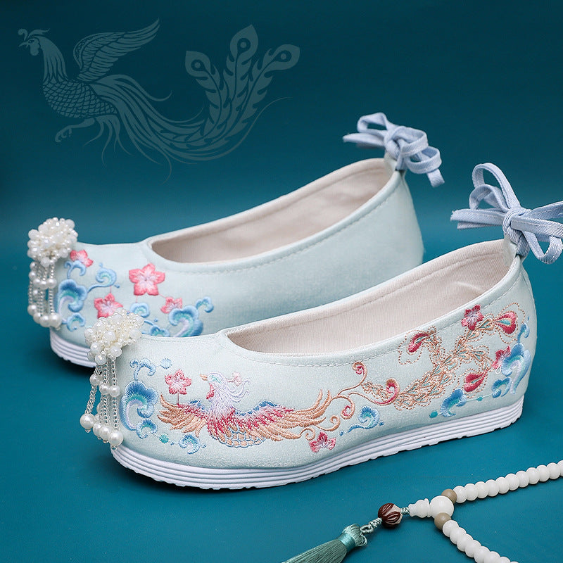 Wedding Ethnic Style Chinese Red Embroidery Canvas Shoes Newgew