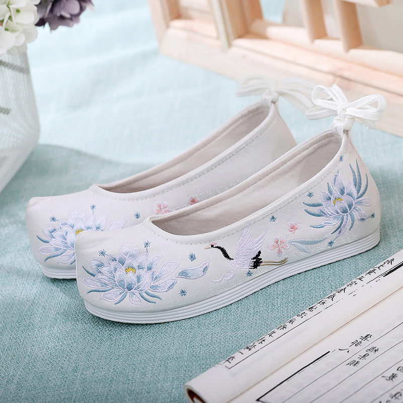 Unique Tan Ancient Style Flat Costume Canvas Shoes Newgew