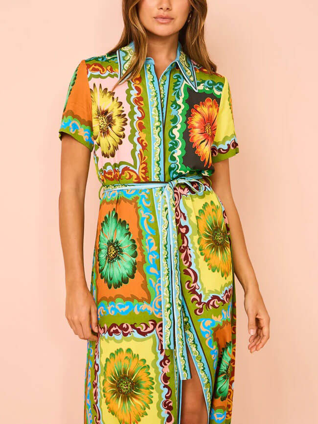 Special Sunflower Print Maxi Dress Newgew Dresses