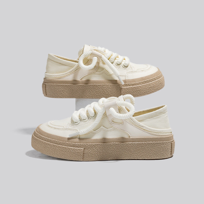 Women's Breathable Two-way White Slip-on Lazy Step-on Canvas Shoes Newgew