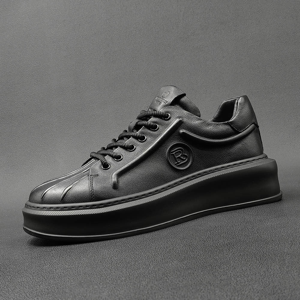 Men Minimalist Leather Thick Soled Casual Shoes Newgew Shoes