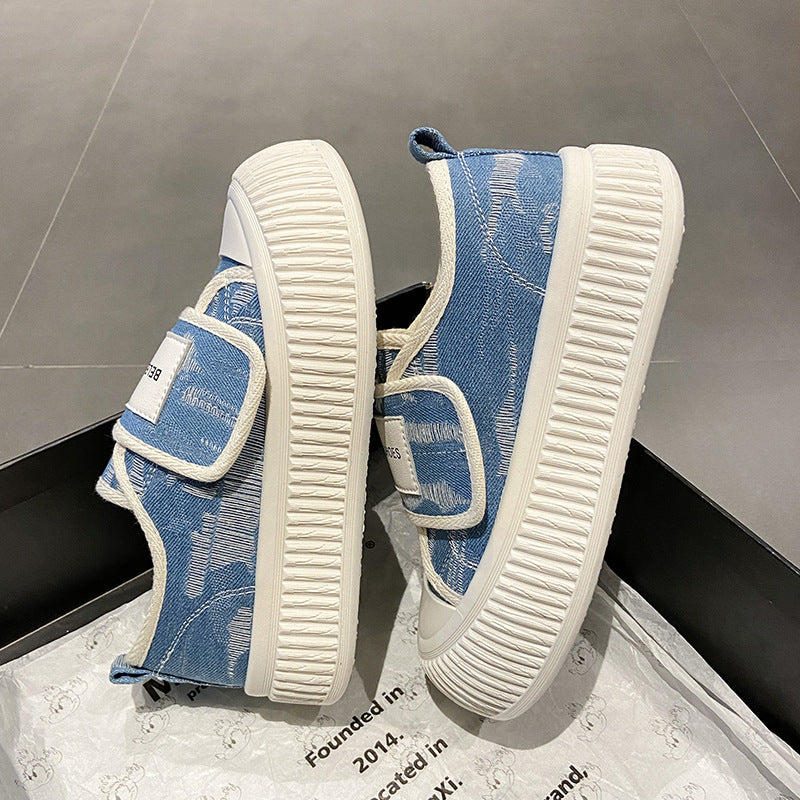 Trendy Spring Platform White Big Head Canvas Shoes Newgew