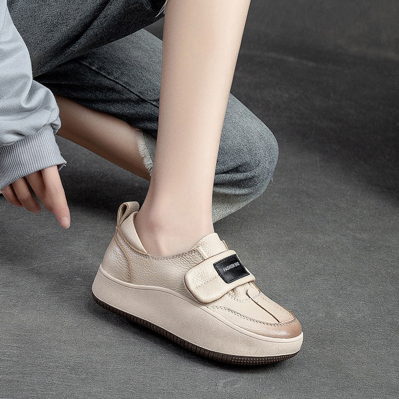 Women Fashion Leather Velcro Tape Casual Shoes Newgew Shoes