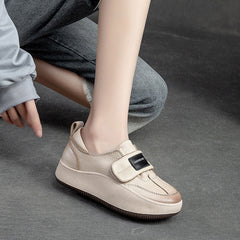 Women Fashion Leather Velcro Tape Casual Shoes Newgew Shoes