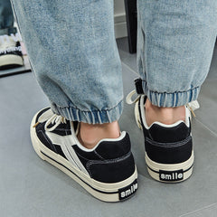 Men Fashion Patchwork Canvas Casual Skate Shoes Newgew Shoes