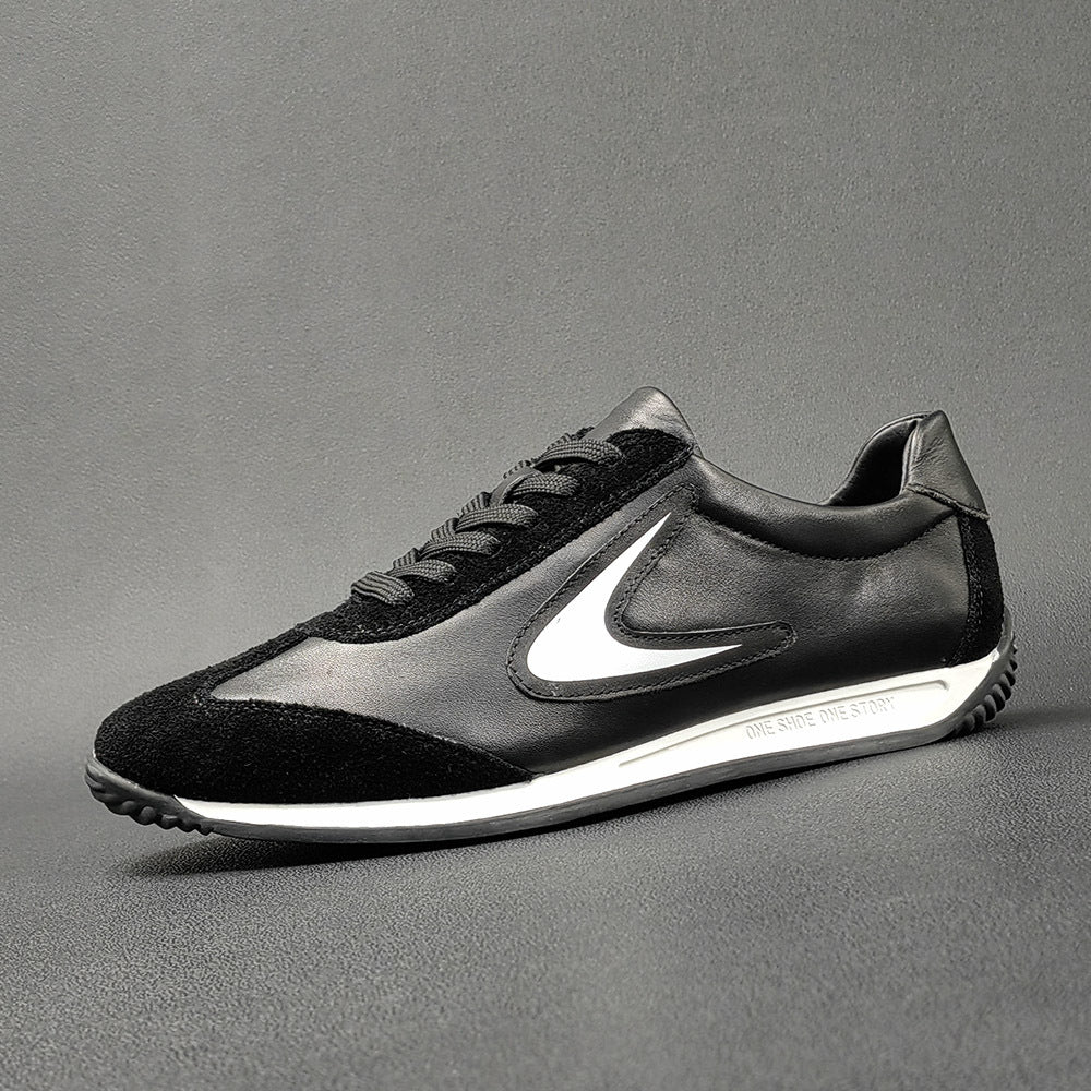 Men Stylish Soft Cowhide Patchwork Flat Casual Shoes Newgew Shoes