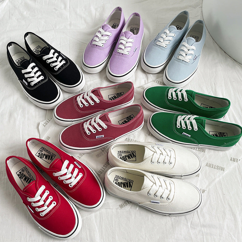 Women's Style Summer Skateboard Trendy White Street Canvas Shoes Newgew