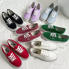 Women's Style Summer Skateboard Trendy White Street Canvas Shoes Newgew
