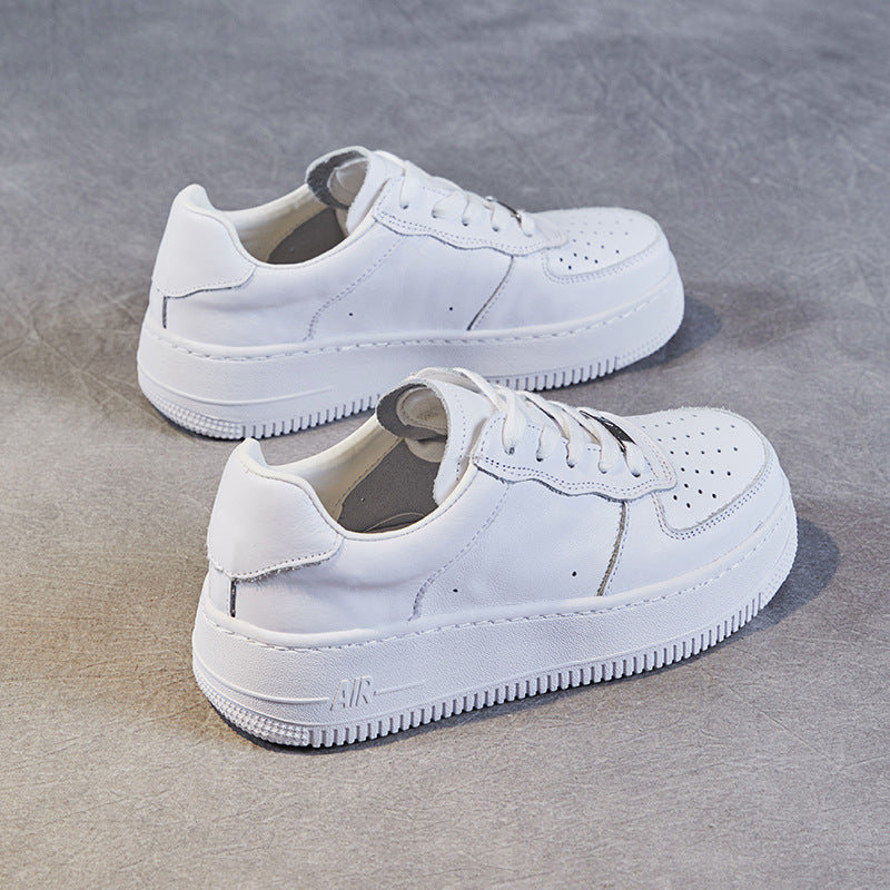Women Fashion Breathable Leather Casual Skate Shoes Newgew Shoes