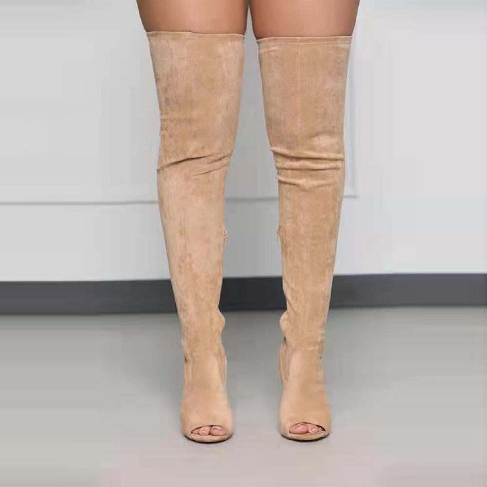 Stack Up Peep Toe Boots Newgew