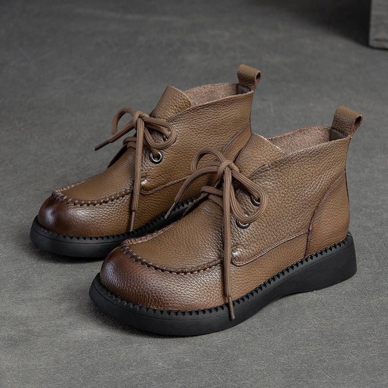Women Minimalist Soft Leather Casual Ankle Boots Newgew Shoes