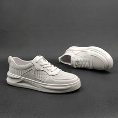 Men Solid Leather Fashion Breathable Casual Shoes Newgew Shoes