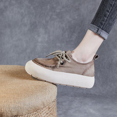 Women Minimalist Leather Flat Casual Shoes Newgew Shoes