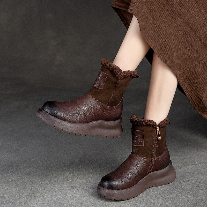 Women Retro Furred Winter Snow Boots Newgew Shoes