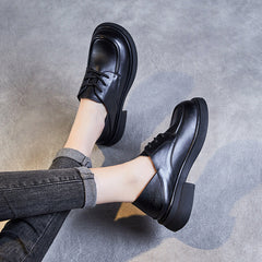 Women Retro Soft Cowhide Minimalist Casual Shoes Newgew Shoes