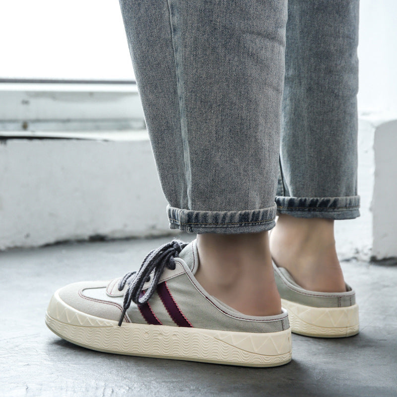 Men Fashion Patchwork Canvas Flat Casual Shoes Newgew Shoes