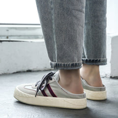 Men Fashion Patchwork Canvas Flat Casual Shoes Newgew Shoes