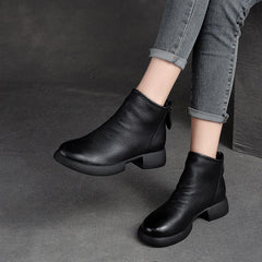 Women Minimalist Soft Leather Casual Ankle Boots Newgew Shoes