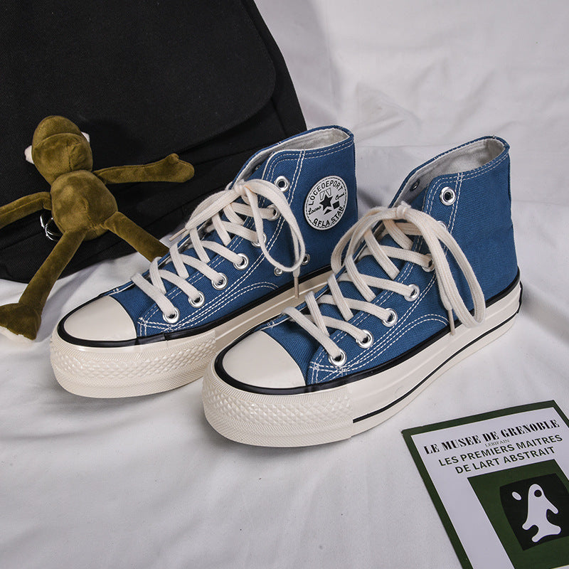 Glamorous Women's Star Platform Hight Increasing Canvas Shoes Newgew