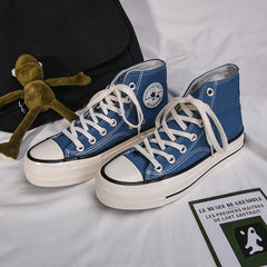 Glamorous Women's Star Platform Hight Increasing Canvas Shoes Newgew