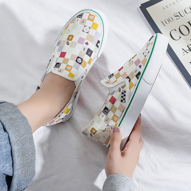 Women's Korean Style Street Shot Half Slip-on Canvas Shoes Newgew