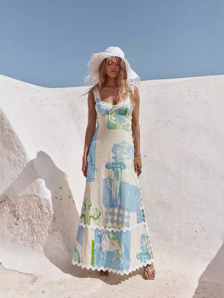 Linen Backless Maxi Dress Newgew Dresses
