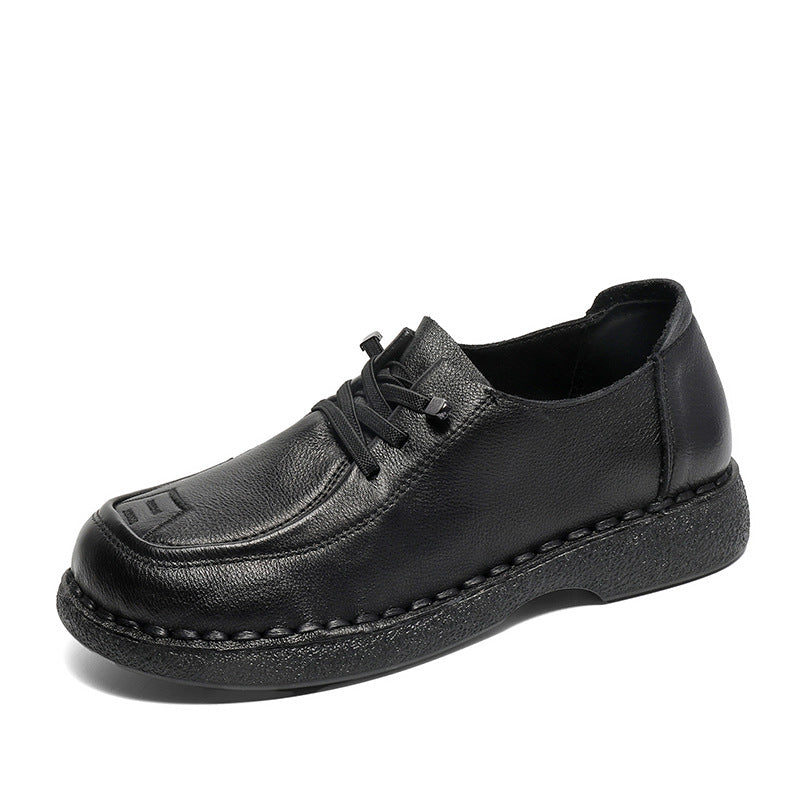 Women Retro Leather Slip-on Comfortable Casual Shoes Newgew Shoes
