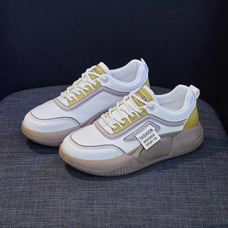 Women's Korean Style White Fashionable Street Canvas Shoes Newgew