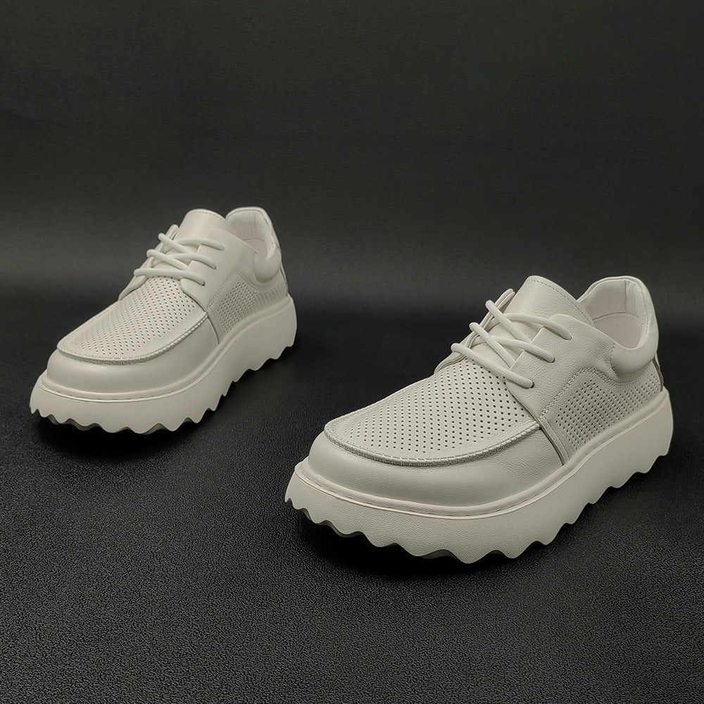 Men Minimalist Hollow Leather Breathable Casual Shoes Newgew Shoes