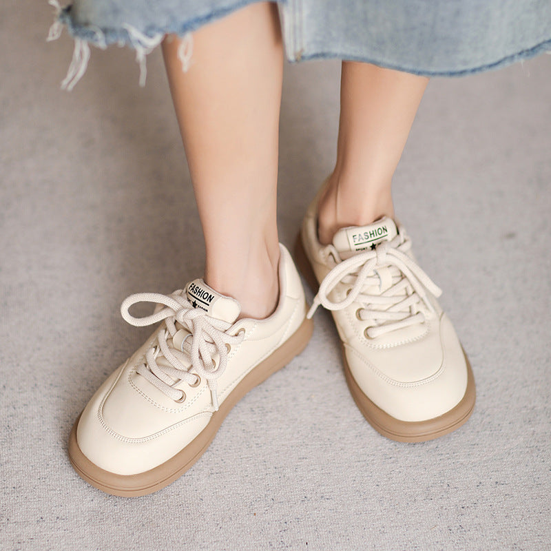 Women Minimalist Soft Leather Flat Casual Shoes Newgew Shoes