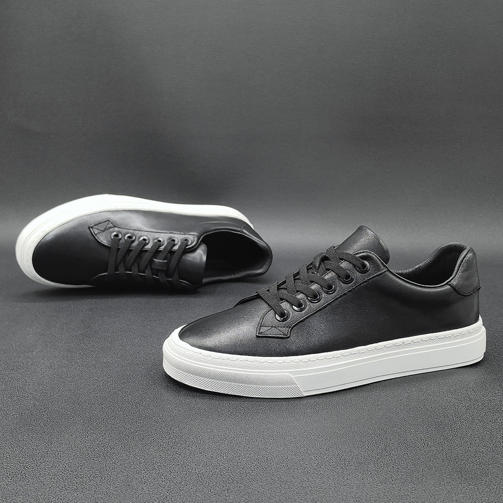 Men Minimalism Pure Leather Fashion Flat Casual Shoes Newgew Shoes
