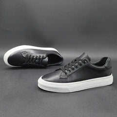 Men Minimalism Pure Leather Fashion Flat Casual Shoes Newgew Shoes