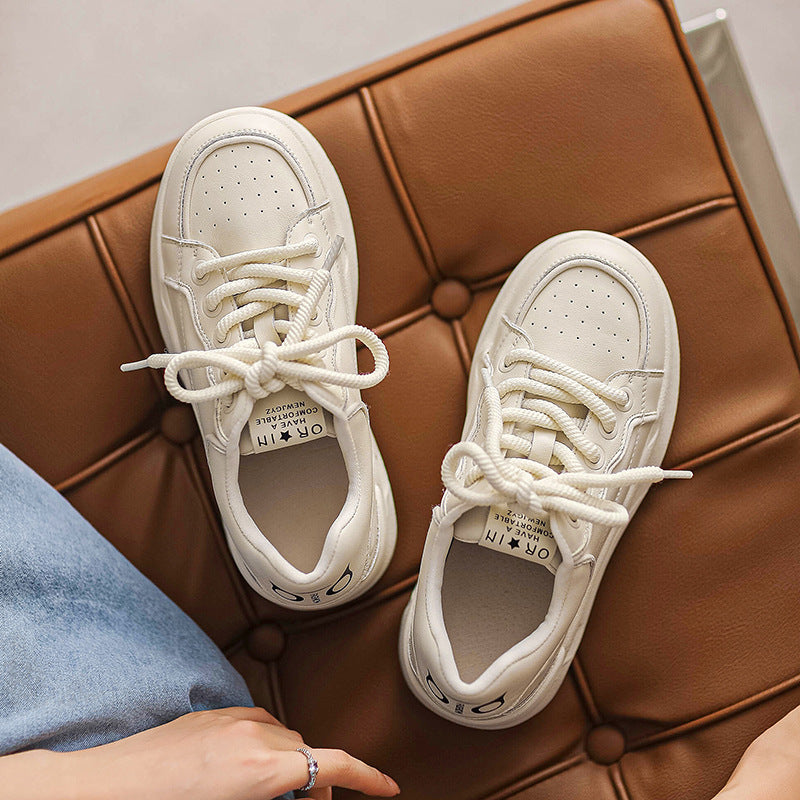 Women Minimalist Leather Thick Soled Casual Shoes Newgew Shoes