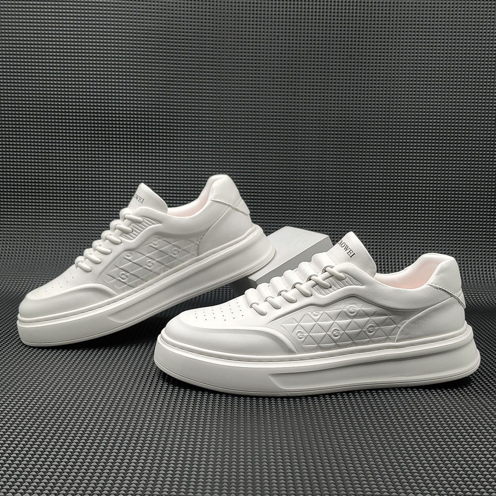 Men Minimalist Embossed Breathable Leather Casual Shoes Newgew Shoes