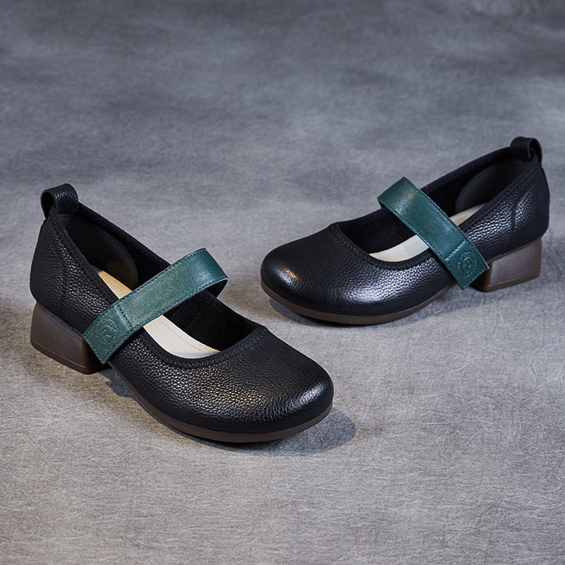 Women Soft Leather Casual Mary Jane Shoes Newgew Shoes