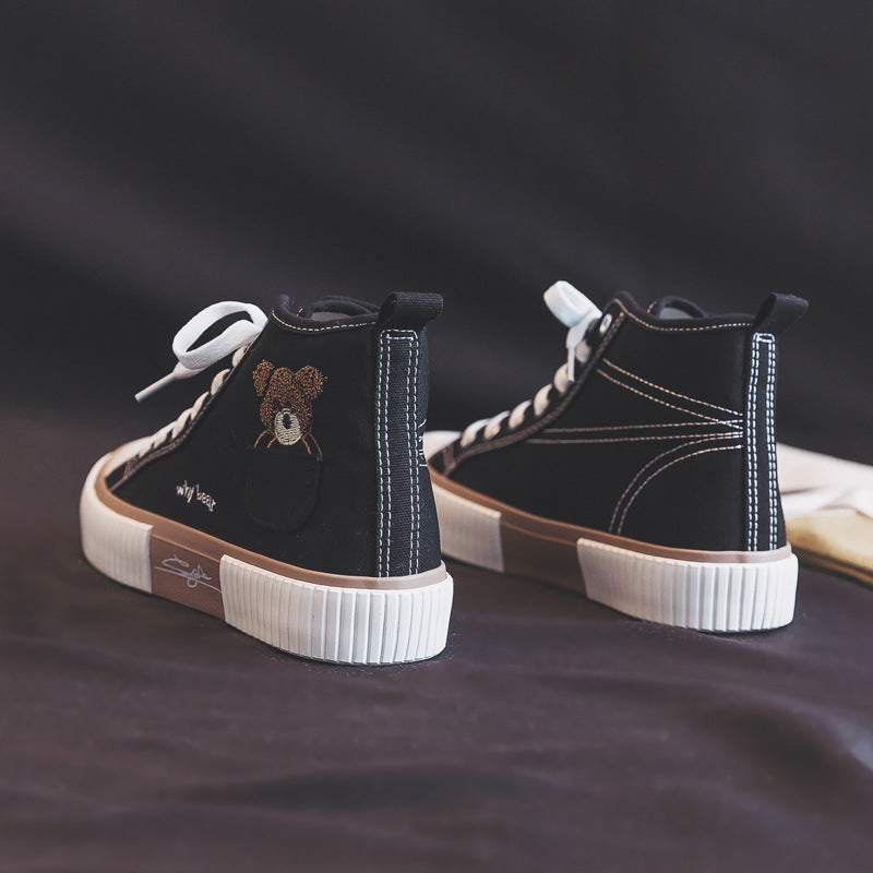 Women's Embroidery Spring Three Times Vulcanized Canvas Shoes Newgew