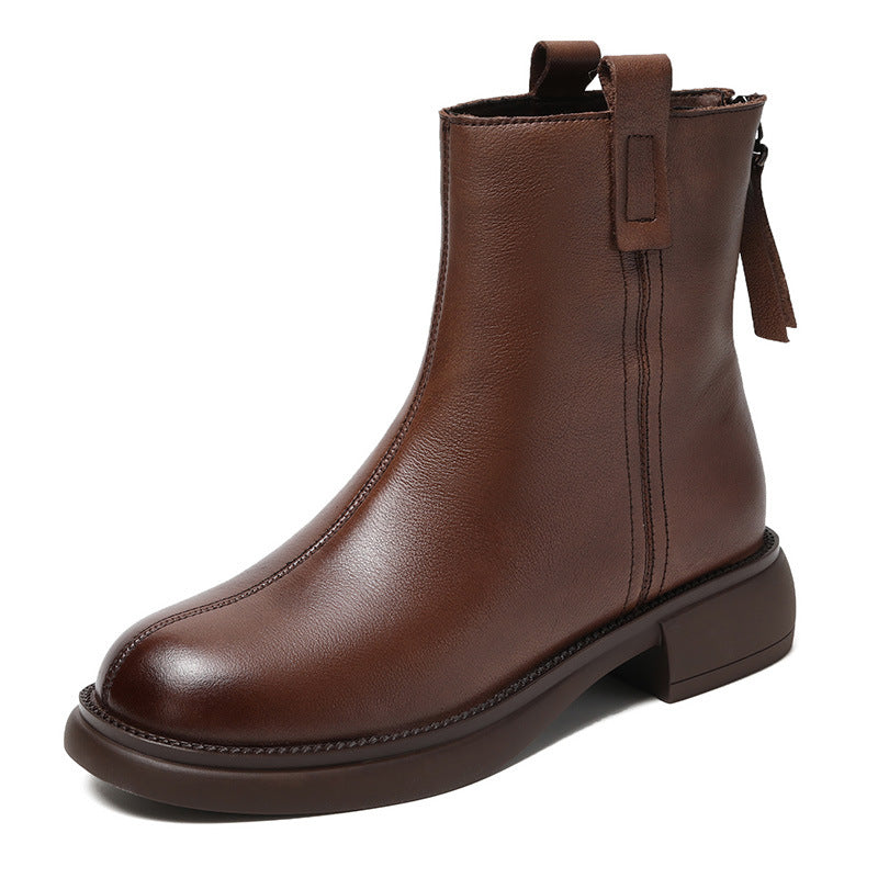 Women Minimalist Retro Soft Leather Casual Boots Newgew Shoes