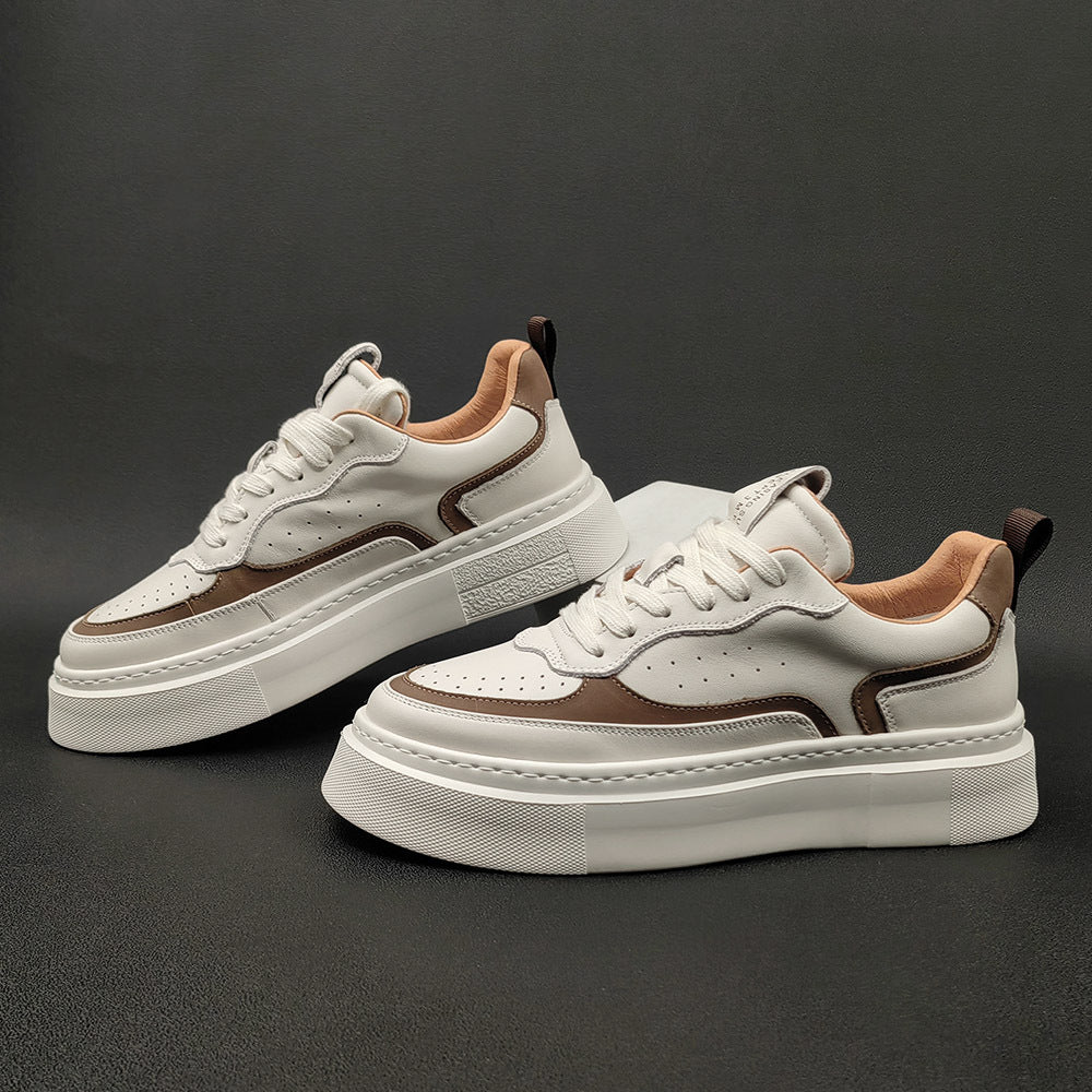 Men Fashion Leather Patchwork Flat Casual Shoes Newgew Shoes