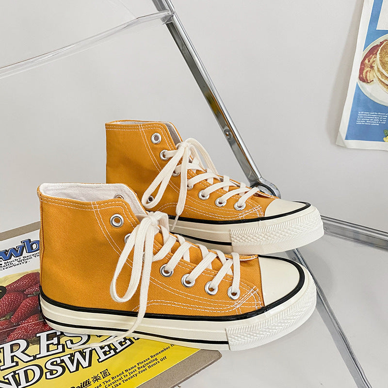 Women's Classic White Black Board Korean Style Canvas Shoes Newgew