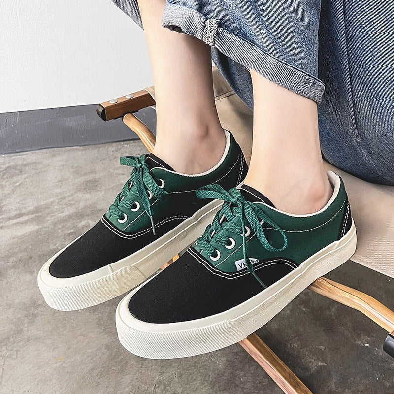 Korean Style Color Matching Stitching Female Cute Canvas Shoes Newgew