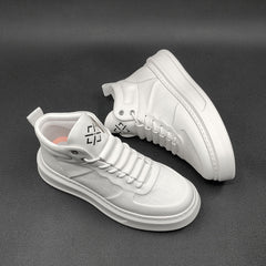 Men Minimalist Leather High Top Flat Casual Shoes Newgew Shoes